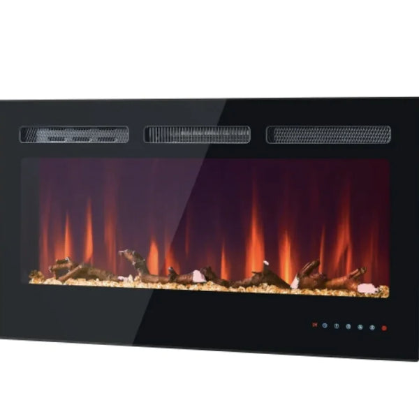 Wall-Mounted & Built-In Glass Electric Fireplace