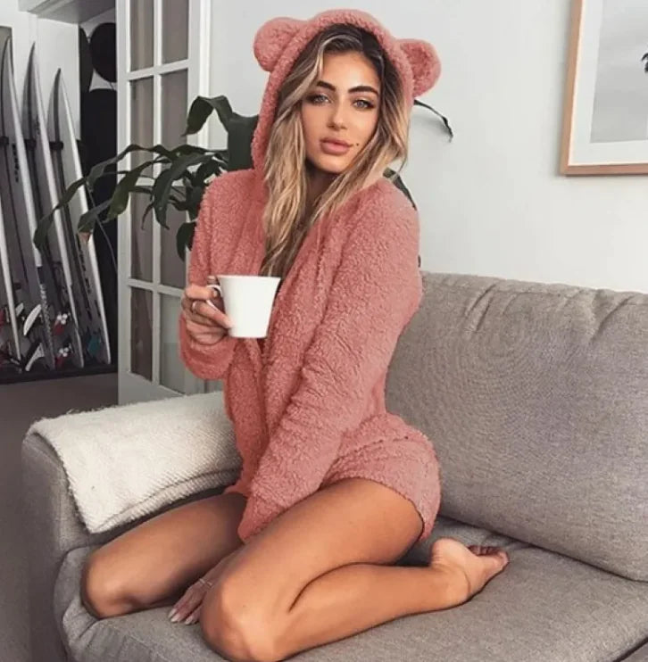 Cozy Plush Hoodie with Long Sleeves