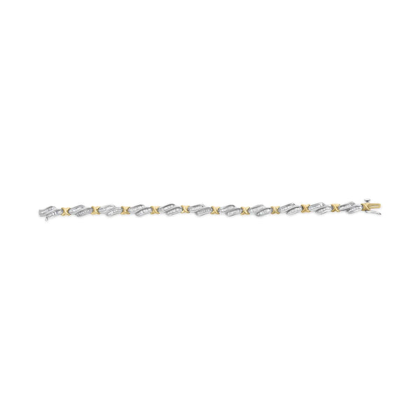 10k Two-Toned Gold 2.00 Cttw Channel Set Baguette-Diamond Weave and  