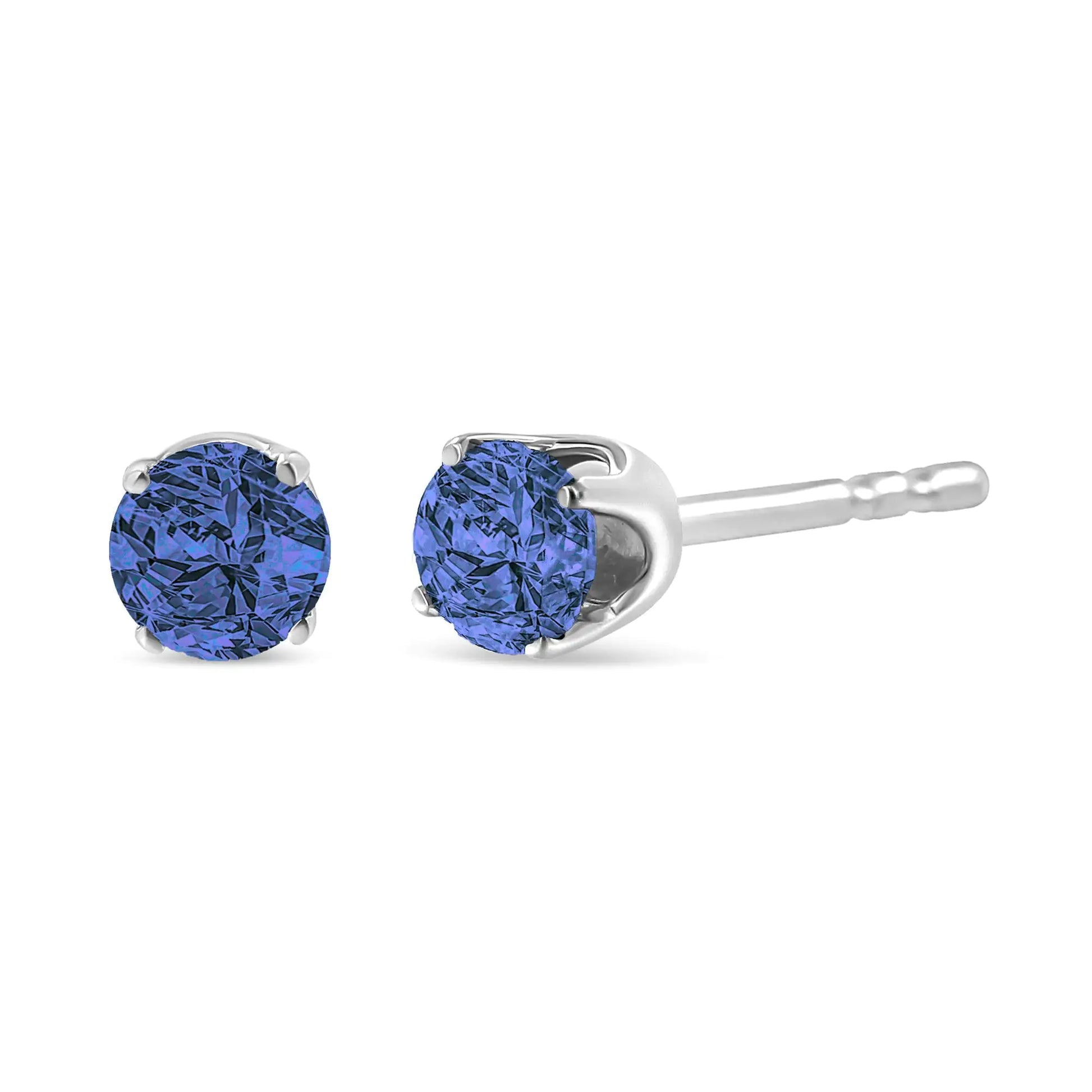 .925 Sterling Silver 0.15 Cttw Round Brilliant-Cut Diamond Classic 4-Prong Stud Earrings