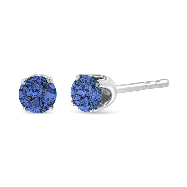 .925 Sterling Silver 0.15 Cttw Round Brilliant-Cut Diamond Classic 4-Prong Stud Earrings