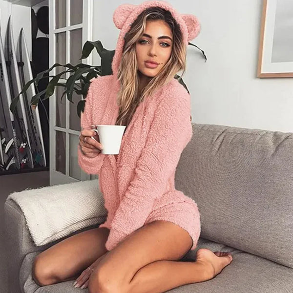 Cozy Plush Hoodie with Long Sleeves