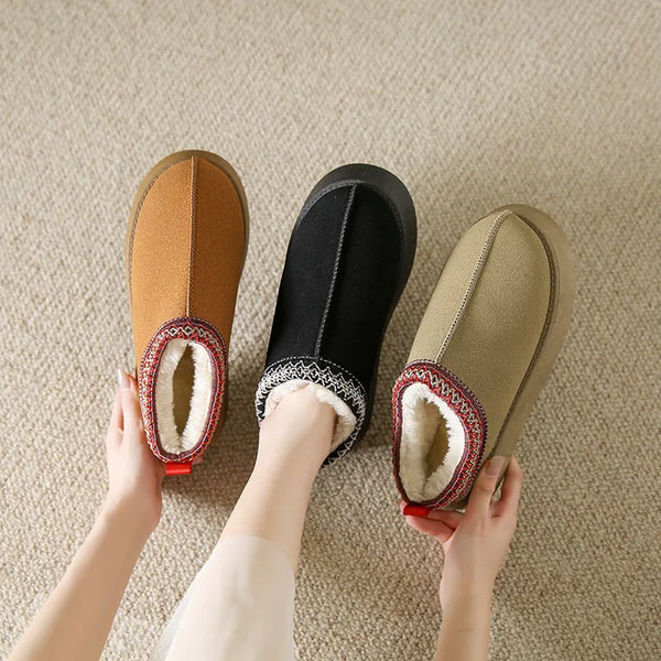 Women's Plush Fleece Ankle Slippers