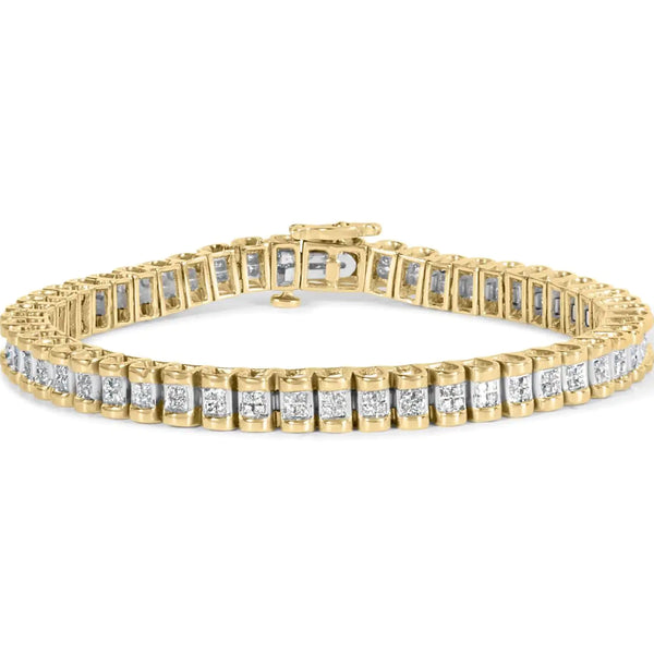 14K Yellow Gold 2.00 Cttw Princess-Cut Diamond Classic Link 7