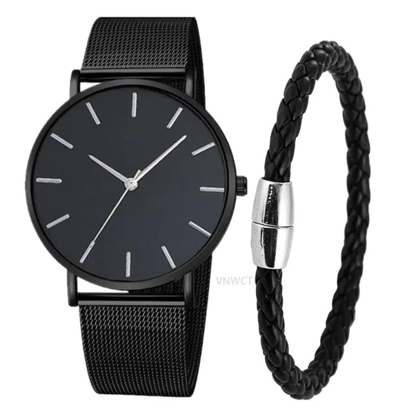 Ultra-Thin Magnetic Mesh Sport Watch