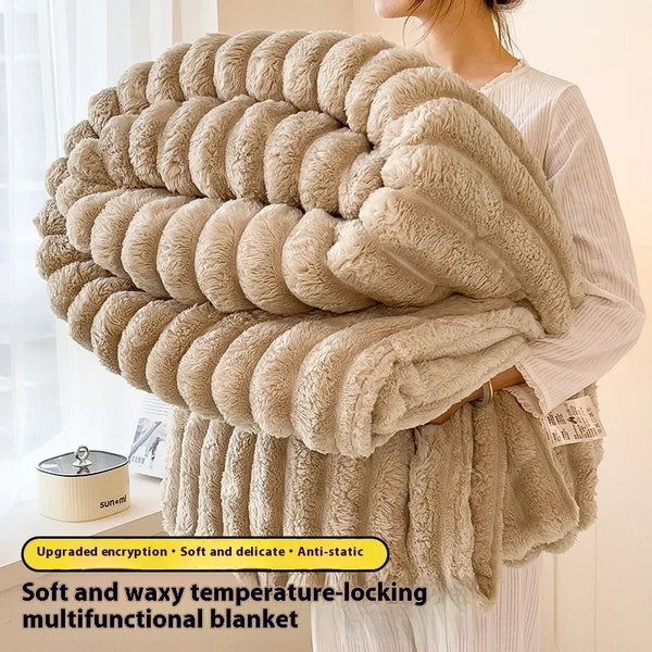 Luxurious Faux Rabbit Fur Throw Blanket