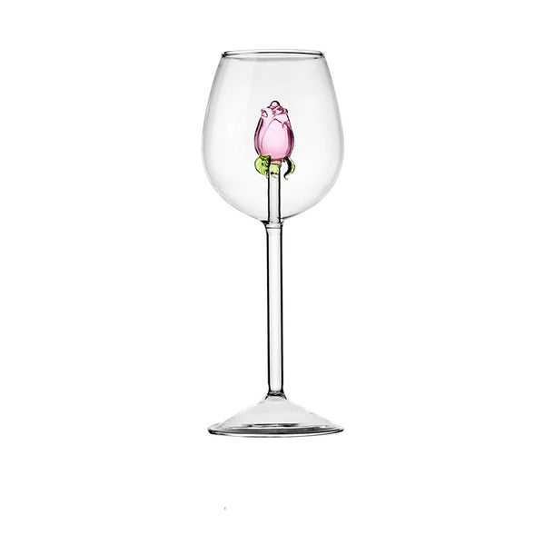 Rose Wine Glass