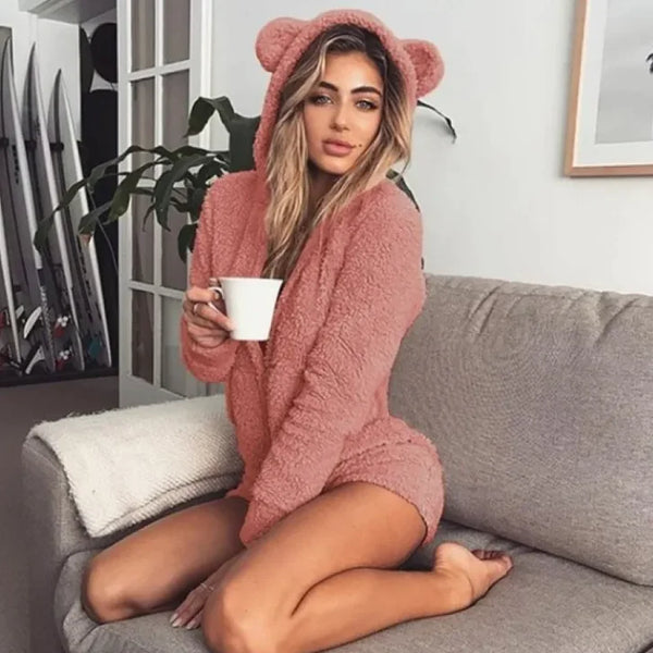 Cozy Plush Hoodie with Long Sleeves