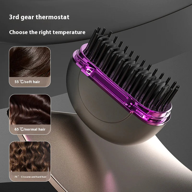 Portable Ceramic Hair Straightener - Mini Steam, USB Rechargeable