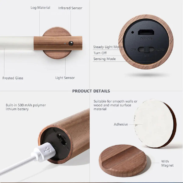 Wireless Wood Stick Night Light