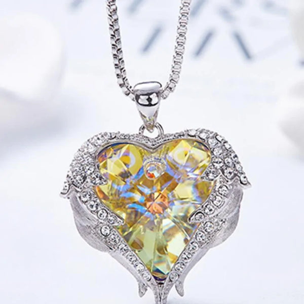 Crystal Angel Pendant Necklace