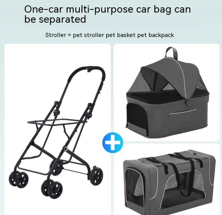 Small Dog Lightweight Folding Cat Dog Trolley