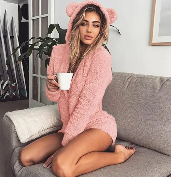 Cozy Plush Hoodie with Long Sleeves