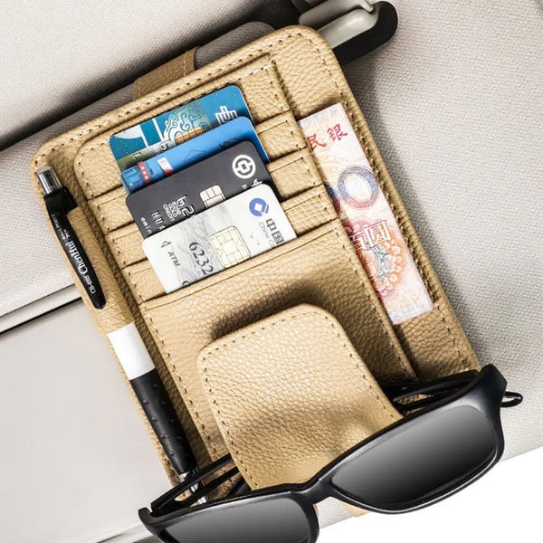 Car Sun Visor Bill Pen Business Card Holder