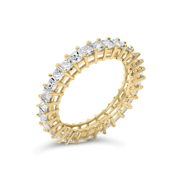 14K Yellow Gold 3.0 Cttw Shared Prong-Set Princess-cut Diamond Eternity Band Ring (H-I Color, SI1-SI2 Clarity)