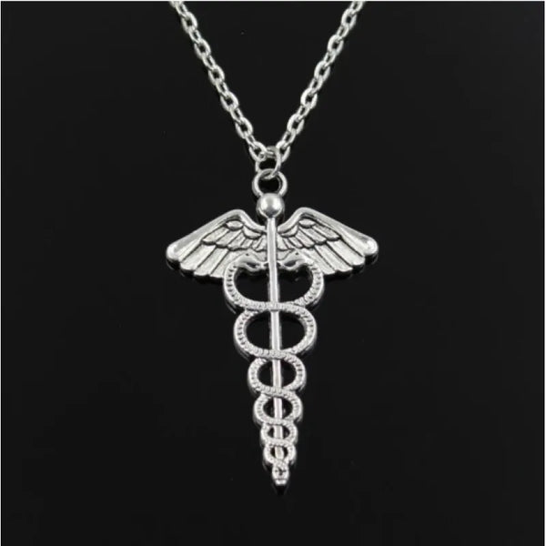 Rotating Dragonfly Snake Stick Angel Wings Necklace