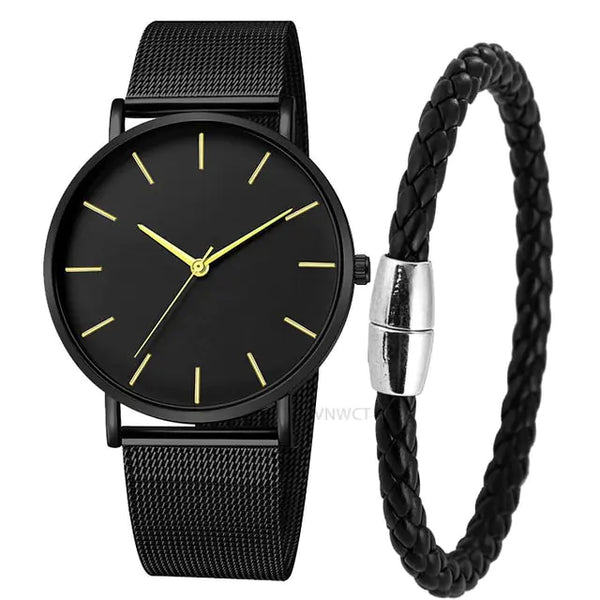 Ultra-Thin Magnetic Mesh Sport Watch