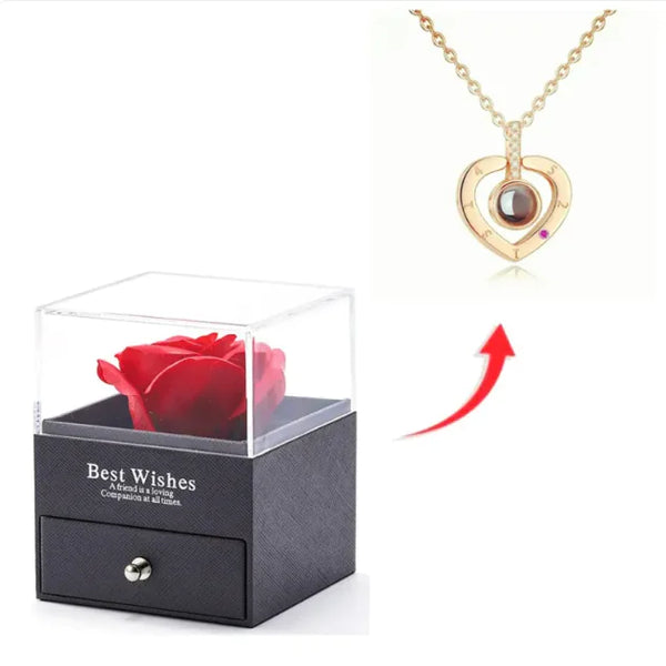 Heart Bar Pendant Necklace – Gift Box