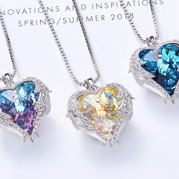 Crystal Angel Pendant Necklace