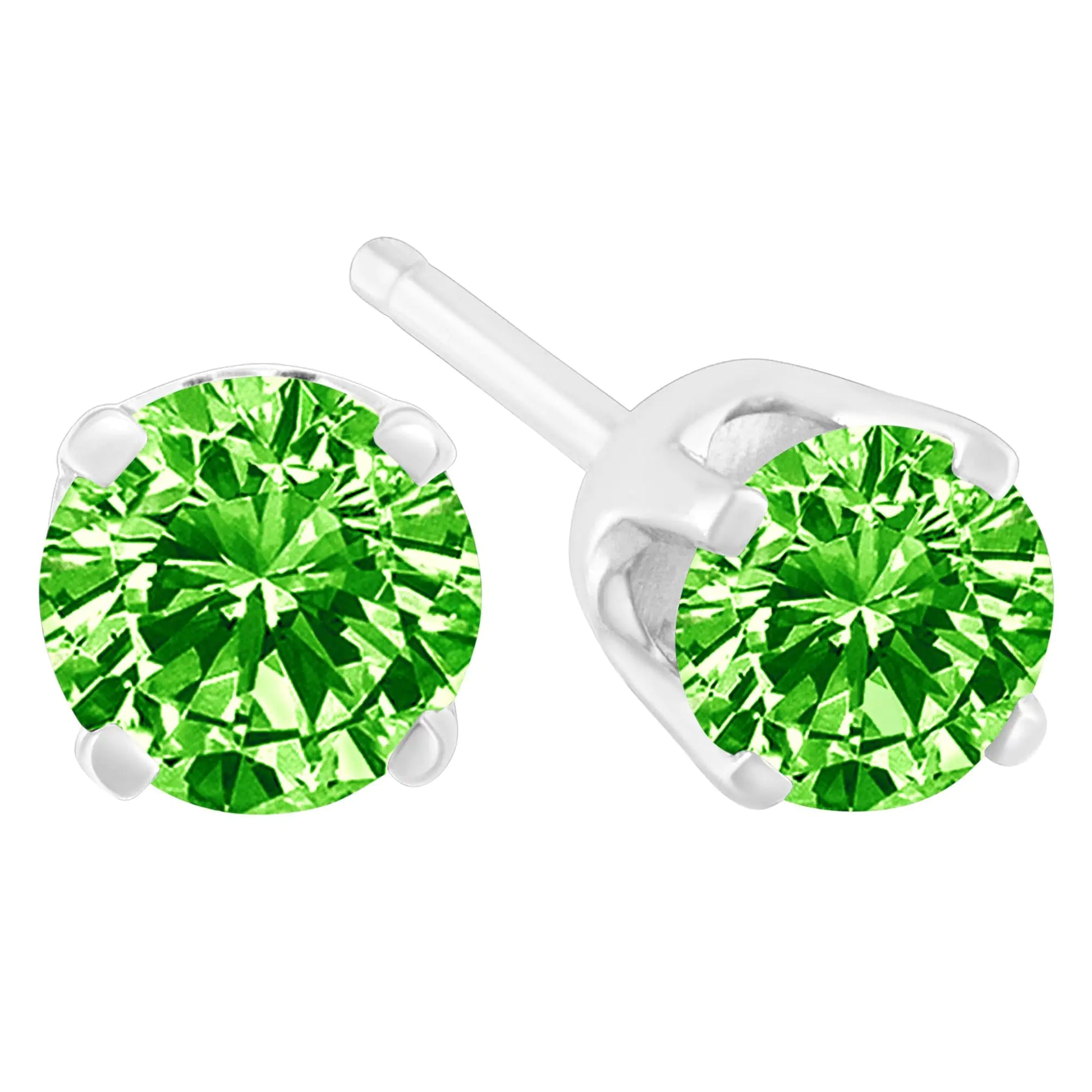 .925 Sterling Silver 0.15 Cttw Round Brilliant-Cut Diamond Classic 4-Prong Stud Earrings