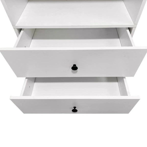 B4 Bathroom closet shelves Wood Modular Closet System Wall Mounted Shelves Walk in Clothes Storage Cabinet Shelving Built in Closet Organizer for Bedroom White 31.49''W x 16.04''D x 47.24''H