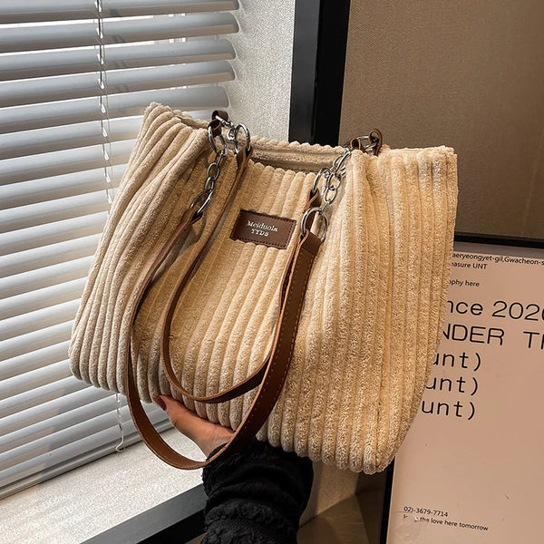 Retro Corduroy Shoulder Bag