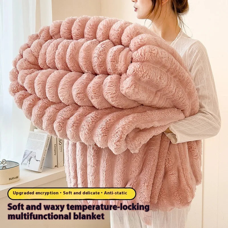 Luxurious Faux Rabbit Fur Throw Blanket