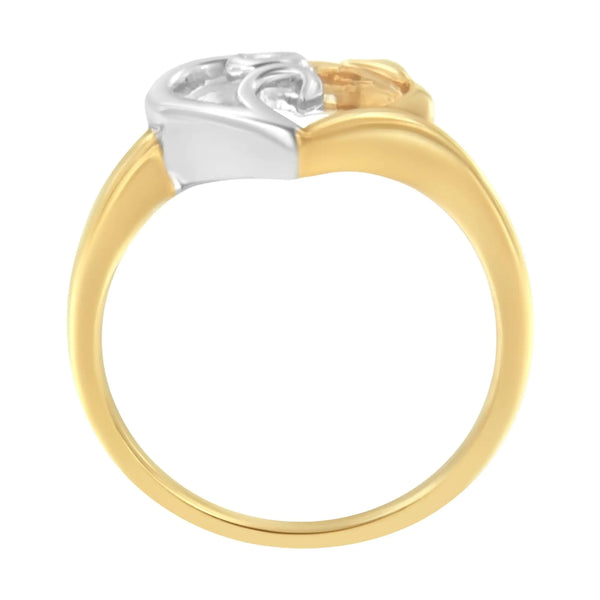 10K Two-Tone Gold Heart Ring