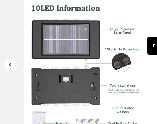 Solar Outdoor Garden Light Up And Down