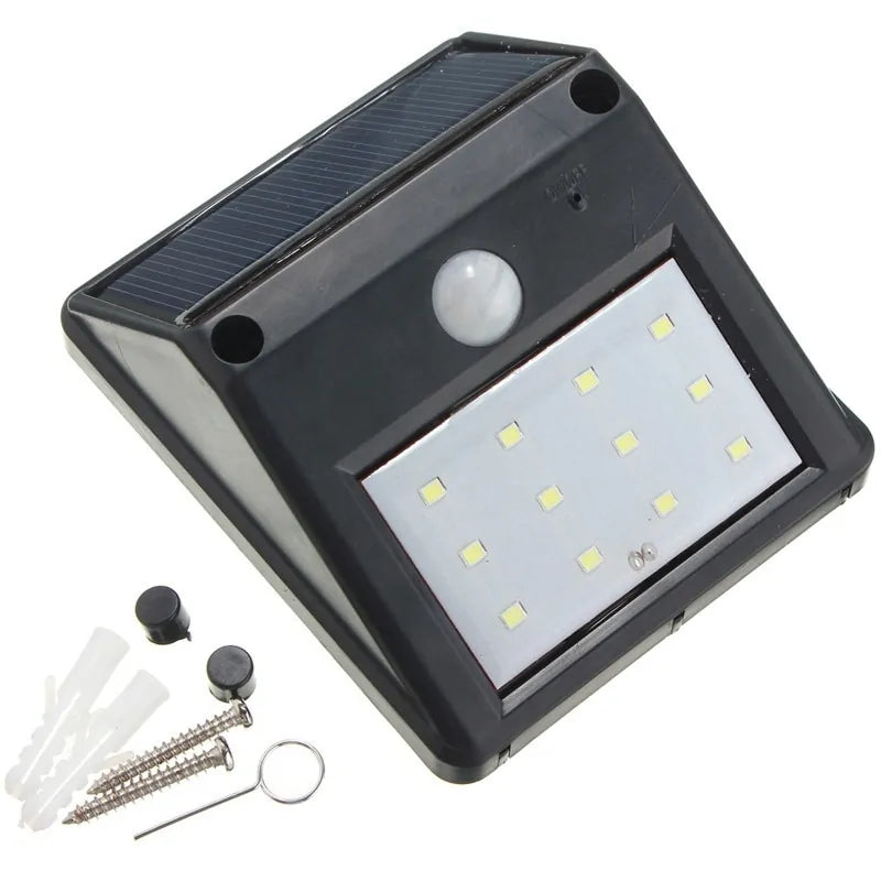 12 LED Solar Motion Sensor Wall Light