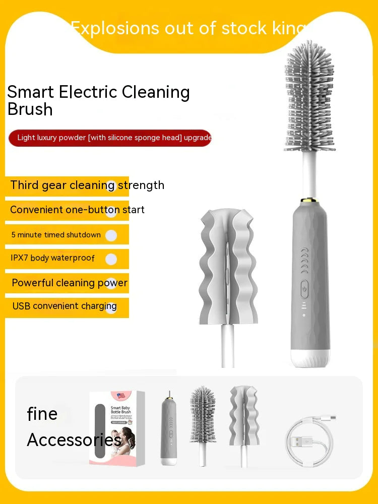 Electric Baby Bottle Brush with Sponge Head