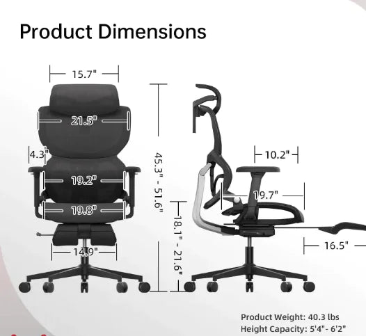 Ergonomic Office Chair With Footrest