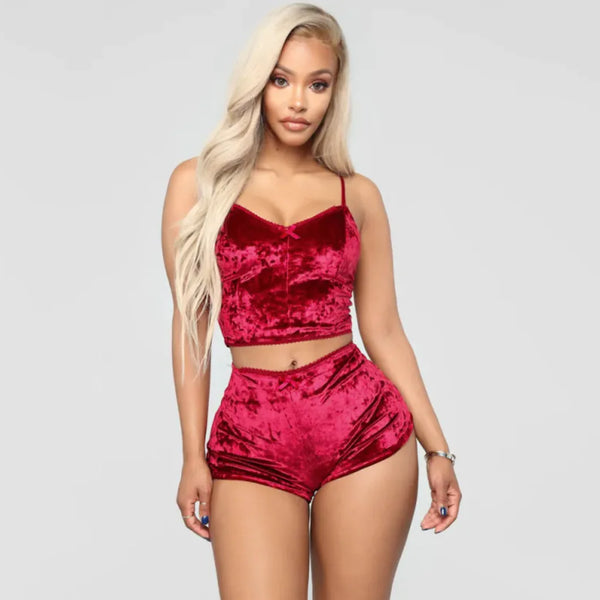 Velvet Lace Two-Piece Set