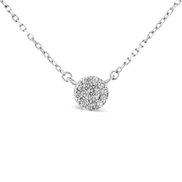 .925 Sterling Silver 1/2 Cttw Round Diamond Medallion Multi-Strand Tri Pendant 18