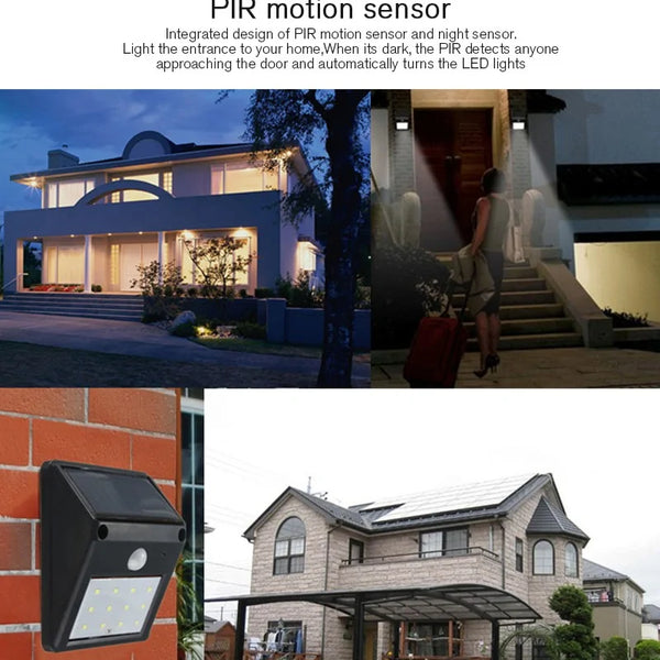 12 LED Solar Motion Sensor Wall Light