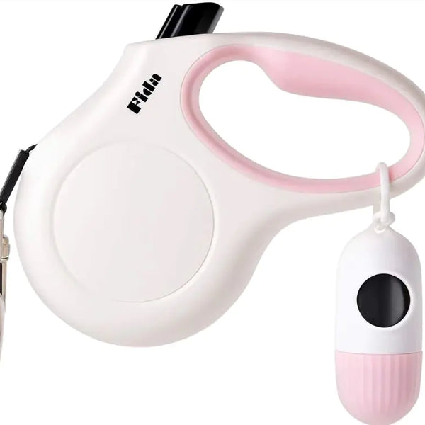 Retractable Dog Leash with Dispenser and Poop Bags